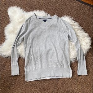 Tommy Hilfiger Grey V-Neck Sweater | Size L